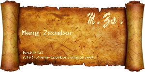 Meng Zsombor névjegykártya